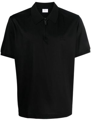 Brioni zip-up cotton polo shirt - Black