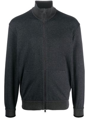 Brioni zip-up high-neck sweatshirt - Grey