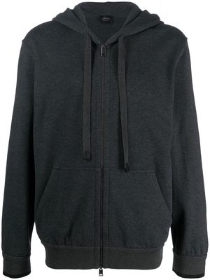 Brioni zip-up long-sleeved hoodie - Black