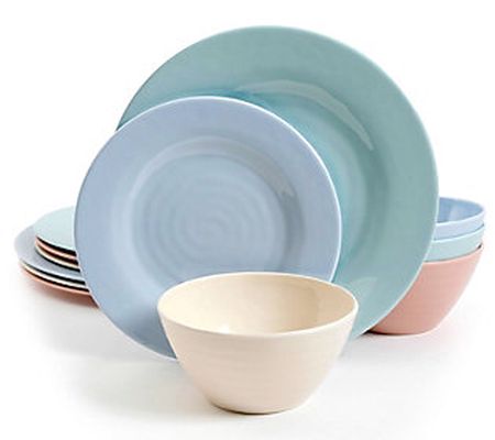 Brist Pastels 12-Piece Melamine Dinnerware Set