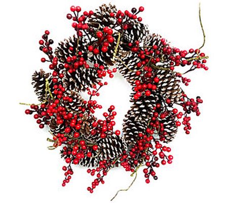 Brite Star 22" Berry and Pinecone Wreath