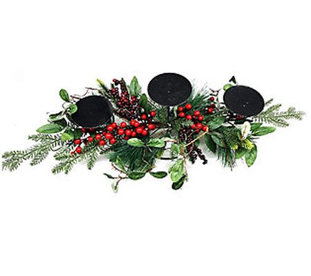 Brite Star 26" 3-Tier Candle Holder w/ Berries & Olive Leaves
