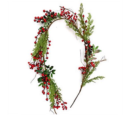 Brite Star 5' Mixed Leaves Garland With Berries