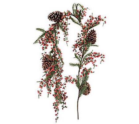 Brite Star 5' Pine Garland With Berry and Pinec one Accents