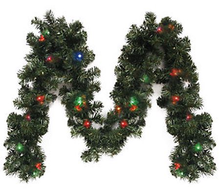 Brite Star Battery-Operated 9' Canadian Branch Garland, Multi