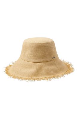 Brixton Alice Packable Straw Bucket Hat in Tan