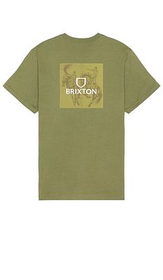 Brixton Alpha Square Short Sleeve Standard Tee in Olive