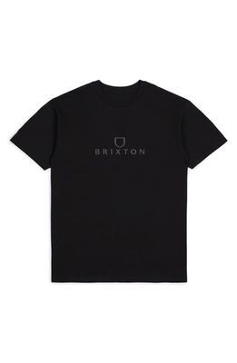 Brixton Alpha Thread Graphic Tee in Black/Grey