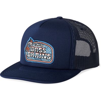 Brixton Bass Brains Trucker Hat in Washed Navy