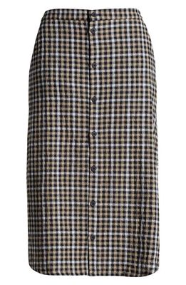 Brixton Beverly Check Button-Up Cotton Skirt in Black