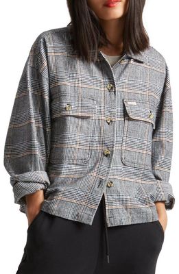 Brixton Bowery Organic Cotton Flannel Button-Up Shirt in Black