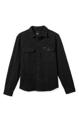 Brixton Bowery Textured Cotton Shirt Jacket in Black
