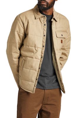 Brixton Cass Water Repellent Quilted Waxed Canvas Jacket in Oatmeal