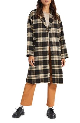 Brixton Cicely Plaid Coat in Seal Brown