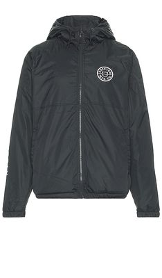 Brixton Claxton Crest Arctic Fleece Lined Hood Jacket in Black