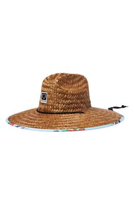 Brixton Crest Straw Sun Hat in Copper/Canal Blue
