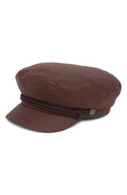 Brixton Fiddler Cotton Newsboy Cap in Sepia/Sepia