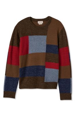 Brixton Fiona Check Sweater in Seal Brown