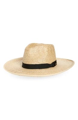 Brixton Jo Straw Rancher Hat in Natural Black