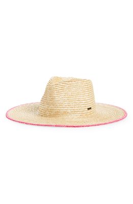 Brixton Joanna Festival Tipped Straw Hat in Honey/Pink