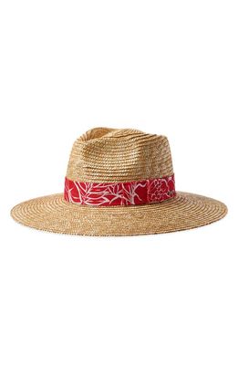 Brixton Joanna Straw Hat in Honey/Aloha Red