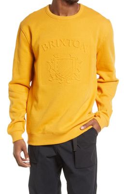 Brixton Lion Crest Cotton Blend Sweatshirt in Golden Glow