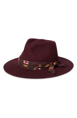 Brixton Madison Wool Felt Convertible Brim Rancher Hat in Rum Raisin/Rum Raisin
