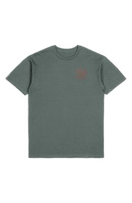 Brixton Oath V Logo T-Shirt in Dark Forest/3D