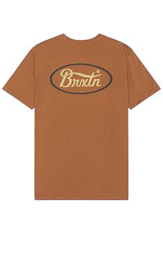 Brixton Parsons Short Sleeve Tailored Tee in Cognac
