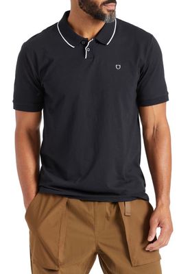 Brixton Pipe Trim Short Sleeve Polo in Black