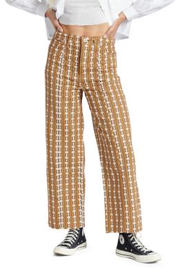Brixton Providence Floral Stripe High Waist Wide Leg Pants in Twig