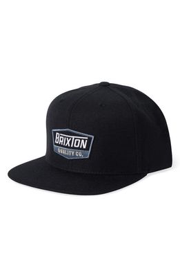 Brixton Regal Snapback Baseball Cap in Black