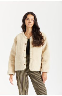 Brixton Reversible Faux Shearling Quilted Jacket in Military Olive