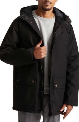 Brixton Storm Water Repellent Hooded Parka Jacket in Black