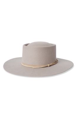 Brixton Vale Wool Felt Boater Hat in Beige