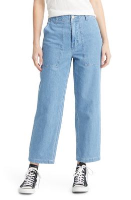Brixton Vancouver High Waist Crop Relaxed Straight Leg Pants in Faded Indigo