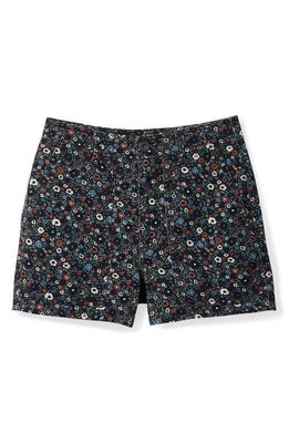 Brixton Vancouver High Waist Utility Shorts in Washed Floral Navy