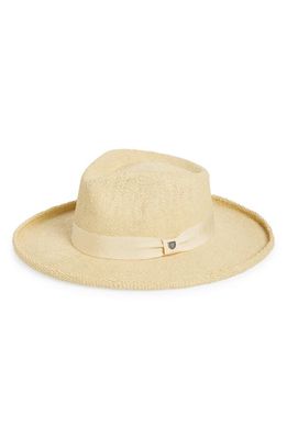 Brixton Victoria Straw Fedora in Natural/Oat Milk