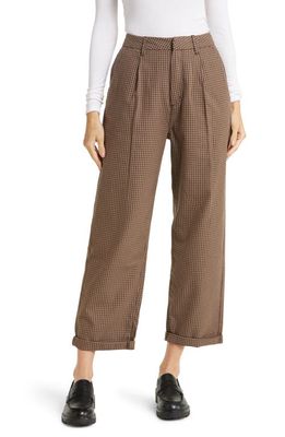 Brixton Victory High Waist Wide Leg Ankle Pants in Pine Bark Gingham