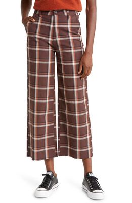 Brixton Victory High Waist Wide Leg Ankle Pants in Seal Brown