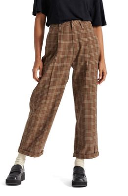 Brixton Victory High Waist Wide Leg Ankle Pants in Washed Brown/Black