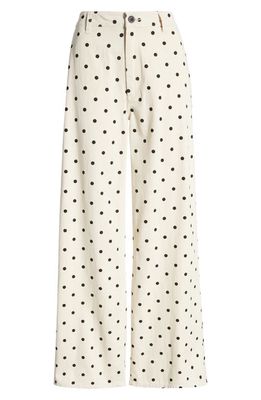 Brixton Victory High Waist Wide Leg Cotton Pants in Natural
