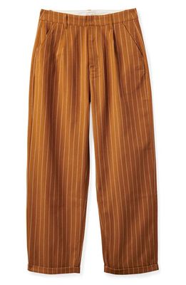 Brixton Victory Pinstripe Wide Leg Pants in Washed Copper Pinstripe