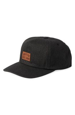 Brixton Woodburn MP Snapback Baseball Cap in Black Vintage Wash