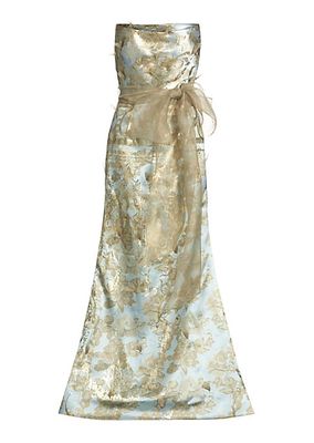 Brocade Strapless Gown