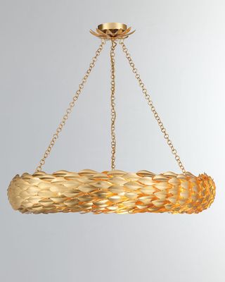 Broche 8-Light Antiqued Gold Pendant Light