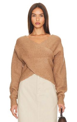 Brochu Walker Hughes Wrap Front Sweater in Tan