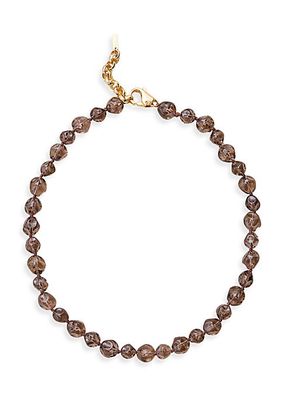 Brody 14K & 18K Gold-Plated & Smokey Quartz Bead Necklace