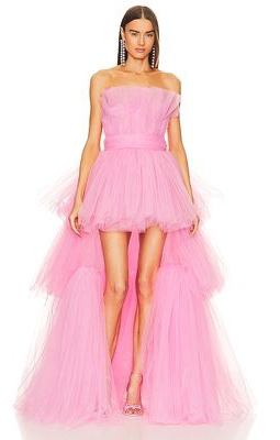 Bronx and Banco Anna Tiered Maxi Gown in Pink