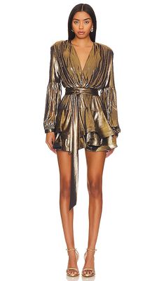 Bronx and Banco Bedouin Metallic Mini Dress in Metallic Gold